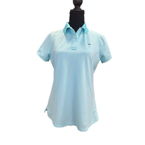 Vineyard Vines Women’s Size Small Blue Performance Polo Shirt Top - Picture 1 of 6